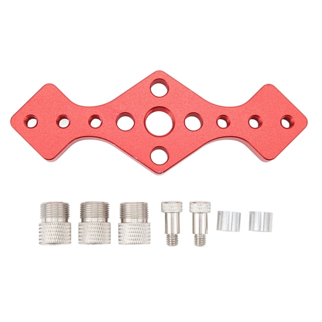 Plantilla de espiga autocentrada, localizador de perforadora Vertical, plantilla para espiga de carpintería, herramienta de conexión de tablero de madera, color rojo