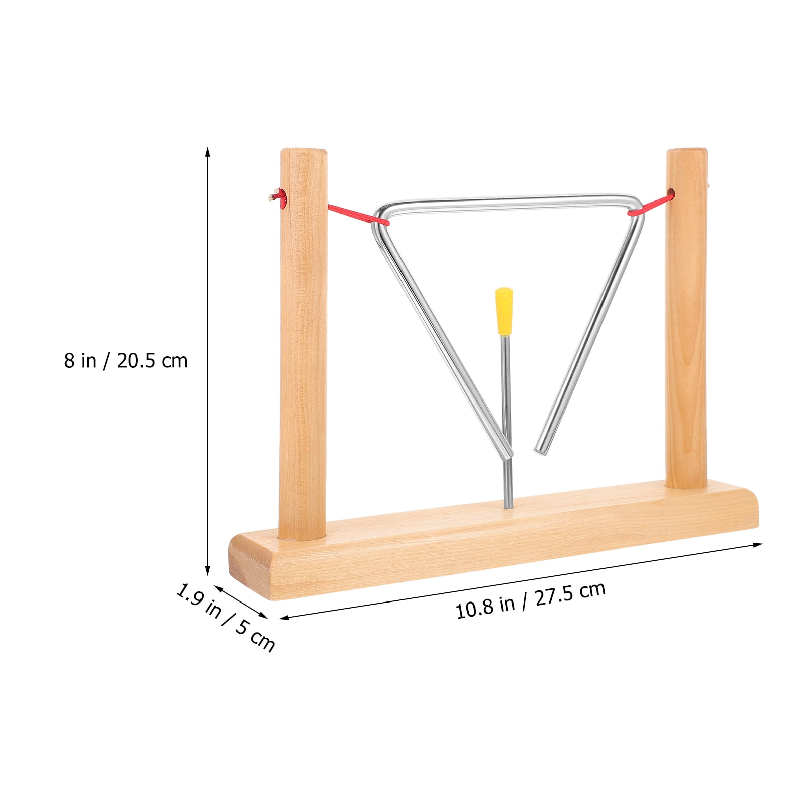 HEMOTON 2-Pack Metal Triangle Instruments with Strikers and Wooden Holders, Percussion Bells for Music Practice and Education