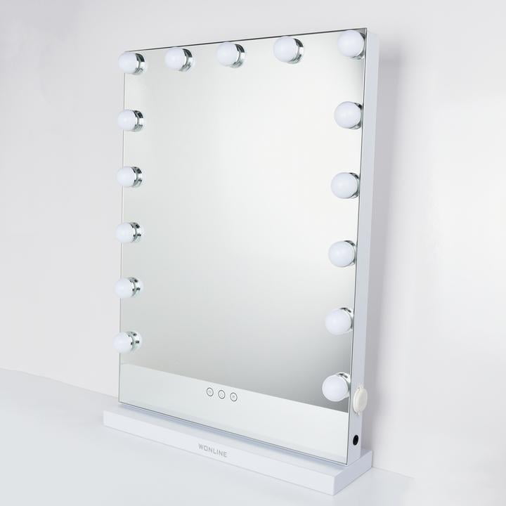 Touch Screen Mirror 3 Color Modes Lighted Mirror Tabletop or Wall-Mounted Mirror Hollywood Vanity Mirror iCREAT Makeup Mirror with Lights White