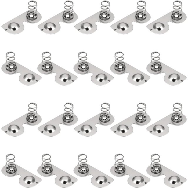 Fielect 20Pcs AA Battery Spring Plate AA Battery Positive Negative Conversion Spring Contact Nickeling Plate 26.5mmx12mm