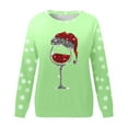 thumbnail image 4 of VJATTWR Mes Articles Chandail de Noël Femmes Dames Hiver Décontracté et Confortable Vacances Verre Rouge à la Mode Flocon de Neige Imprimé de Noël Col Rond Manches Longues Chandail à Capuche Haut Livraison Rapide, 4 of 4