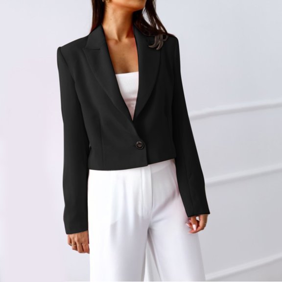 Vedolay Coat for Women Suit Jackets for Women Casual Office Blazer Jackets Fashion Front Open with Pockets,Black L