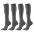 thumbnail image 3 of 4 Pairs Compression Socks for Men and Women, Graduated Support Stockings for Athletic Performance, Recovery, Flight, and Travel Use, White, Size M, 3 of 6