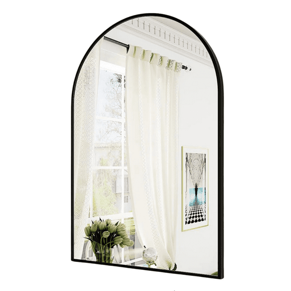Espejo Arco para tocador de baño con Marco De Aluminio Negro 40x60cm Herrashop