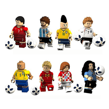 8-Pack Soccer Player Minifigure Building Blocks – Sports-Themed Collectible Toy Set