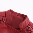 thumbnail image 3 of SWSMCLT Women's Leather Jacket Faux Suede Jacket Long Sleeve Streetwear Motorcycle Fall Fashion Hoodless Outerwear Red 4-6, 3 of 5