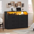 thumbnail image 7 of Afuhokles Dresser for Bedroom, 6 Drawer Dresser with LED Lights, Chest of Drawers with Storage Cubby, Black, 7 of 7