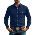 thumbnail image 5 of SHTXOZHI Mens Dress Shirts Long Sleeve Collar Button Down Open Front Business Casual Shirts Solid Color Party Wedding Tops, 5 of 9