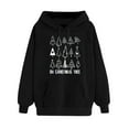 thumbnail image 4 of IROINNID Women's Long Sleeve Hoodie Mid-Length Print Casual Pocket Shirt Pullover Sweatshirts, Black, 4 of 5