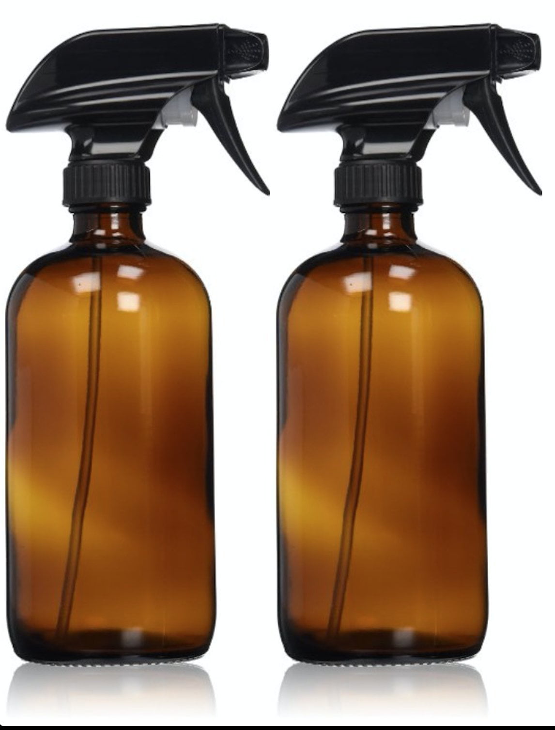 2 Pack 16oz Amber Glass Spray Bottles or Aromatherapy Spraying Plant ,Refillable Trigger Sprayer Container Brown Mist /& Stream Mister for Essential Oils Cleaning Products