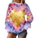 thumbnail image 2 of Uootdi Valentine's Day Sweatshirt for Women Crew Neck Love Heart Printed Graphic Sweatshirts Casual Holiday Long Sleeve Graphic Tee Tops Gift, 2 of 9
