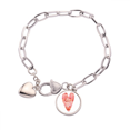 thumbnail image 1 of Esta crema a mi café. Pulsera de cadena de corazón joyería encanto moda, 1 of 3