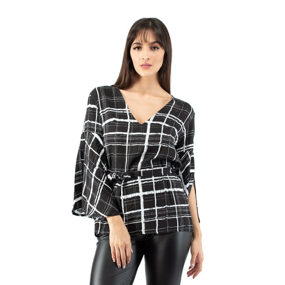 Blusa cuadros manga larga AMAD Casual para mujer Talla S