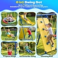 thumbnail image 2 of Swing Sets,Fashionsport Outfitters Heavy-Duty Metal Swing sets for Backyard, Playground,Outside Toys with Climber Net,Climber Wall,Saucer Swing,Wave Slide,Belt Swing ,Trapeze Bar for 7 Kids Aged 3-12, 2 of 11