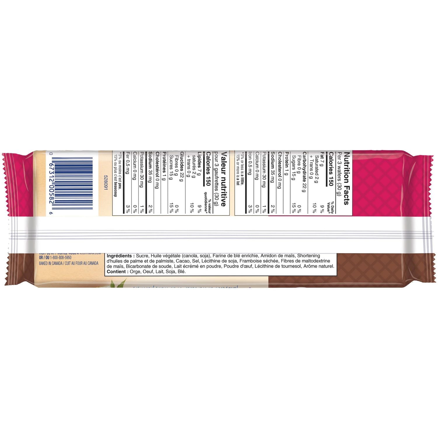 Gaufrettes Voortman aux chocolat et framboise