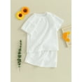 thumbnail image 2 of Bagilaanoe 2pcs Toddler Baby Girl Shorts Set Short Sleeve T Shirt Tops + Shorts 2T 3T 4T 5T 6T Kids Casual Summer Clothes, 2 of 8