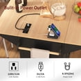 thumbnail image 5 of DEALTOPS 55.7" Large Kitchen Island with 2 Drop Leaf, 3 Drawers, Rolling Kitchen Cart on 5 Wheels with Power Outlet, Folding Storage Dining Table with Spice & Towel Rack for Kitchen-Black, 5 of 12