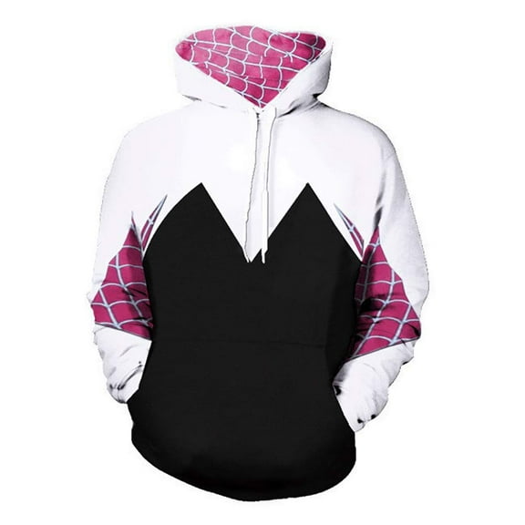 Cosplay Life Gwen Stacy Hoodie Pullover Sweater with Kangaroo Pocket (Medium)