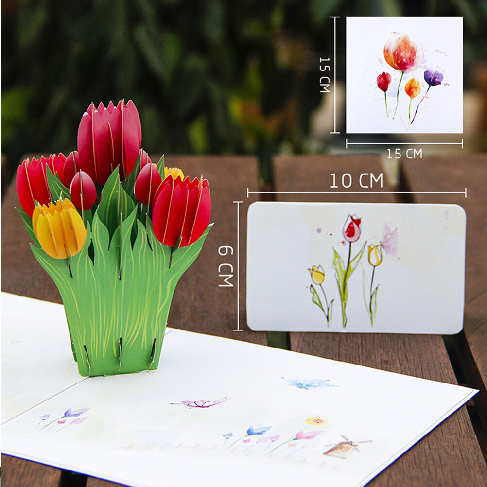 VORCOOL Handmade Birthday Cards for Teachers Red 1PC