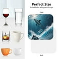 thumbnail image 6 of Sigee Ice Blue Ocean Cute Dolphin A for Water-Resistant, Heat-Resistant, Non-Slip Leather Coasters Set, Ideal for Coffee Table, Office, Bar, Home Decor-Square, 6 of 6