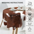 thumbnail image 6 of Cow Print Tablecloth Round 60 Inch Vinyl Spring Cowhide Table Cloths for Parties Waterproof Fabric Brown Animal Print Tablecloths Decorative for Holiday Home Party Wedding Picnic, 6 of 6