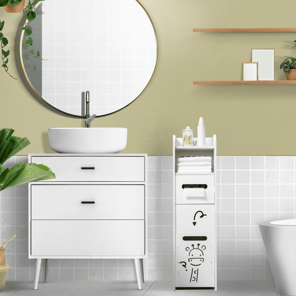 DECOMIL - Small Bathroom Storage Cabinet, Bathroom Storage Organizer |Storage Shelf, Toilet Paper Organizer, Towel Storage, Venus
