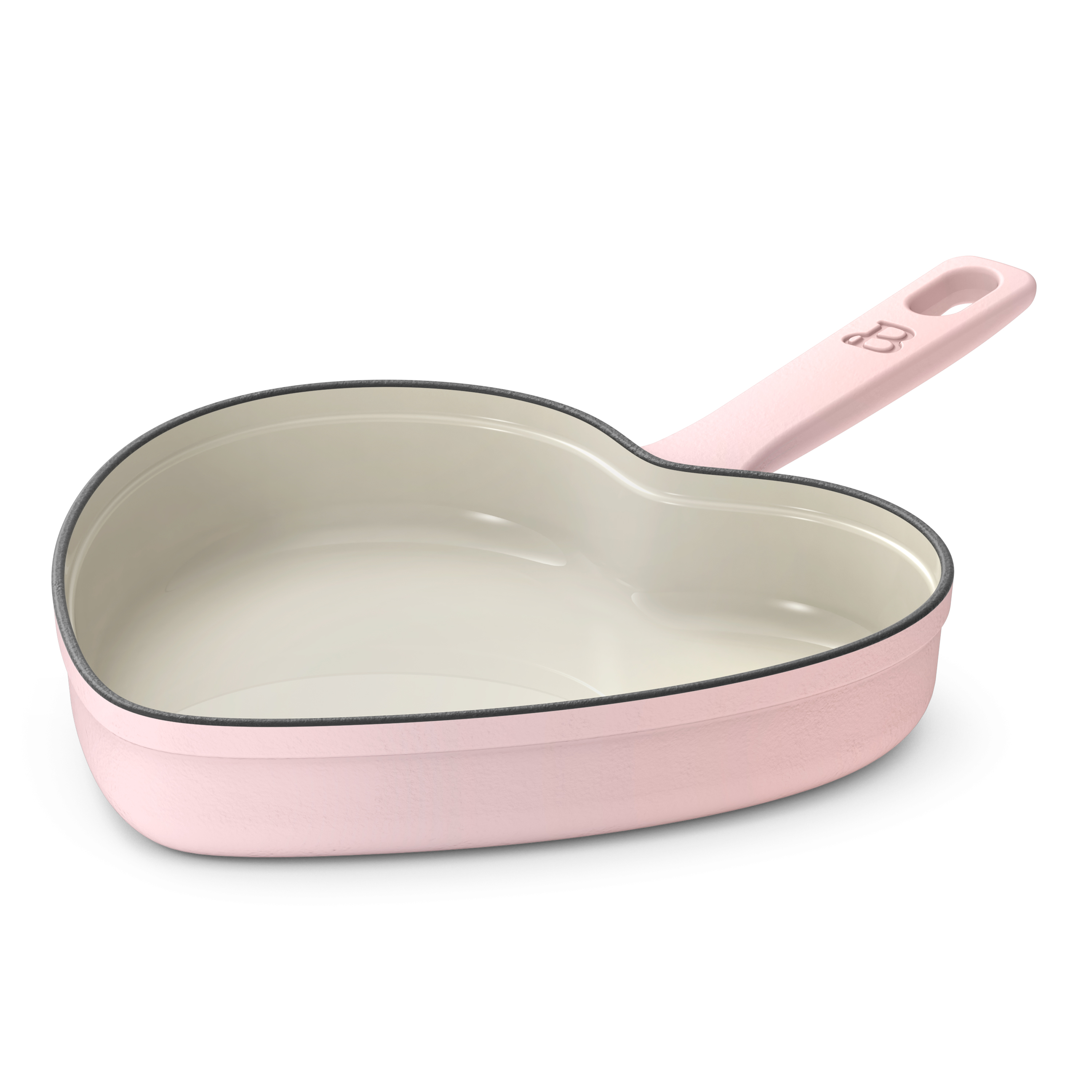 Beautiful by Drew Barrymore 10-Inch Heart Enameled Cast Iron Skillet, Pink photo 1