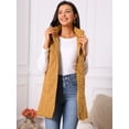 thumbnail image 5 of DARING DIVA Women's Stand Collar Sleeveless Puffy Jacket Lightweight Gilet S Brown, 5 of 8