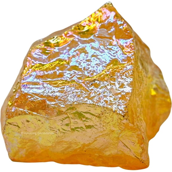 Yellow Aura Quartz Crystal Raw Stones (2 Pieces)
