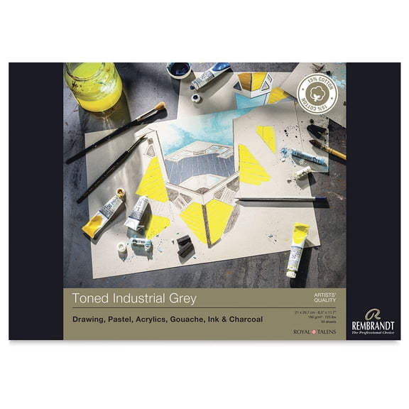 Rembrandt Toned Mixed Media Pad - Industrial Grey, 11.7" x 8.3"