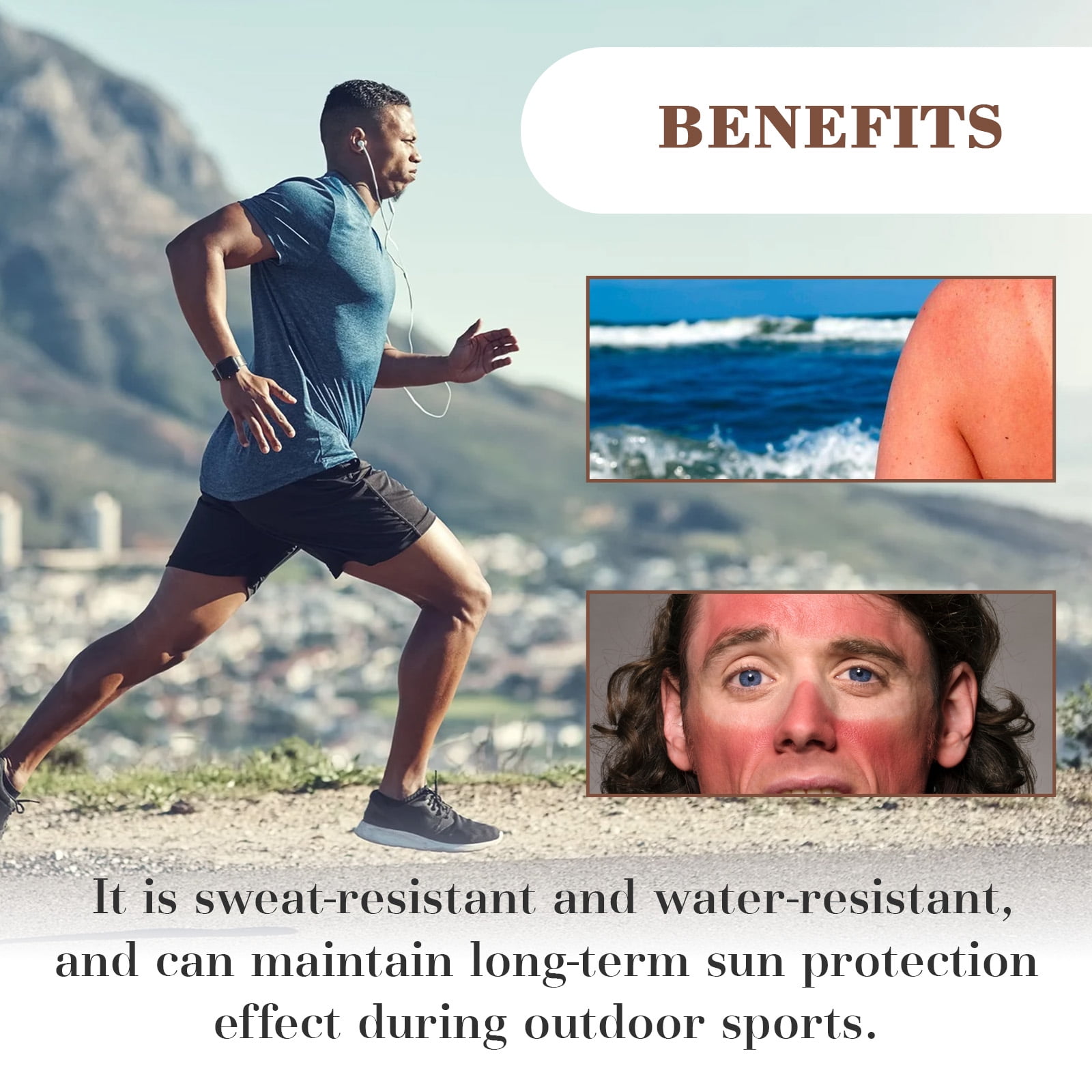 Alvantor Sunscreen Lotion SPF 50, Sweat & Water-Resistant, Outdoor Summer UV Protection for Men, 1.76oz