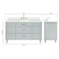 thumbnail image 4 of ARIEL Monroe 61 Inch Single Rectangle Sink Bathroom Vanity With Pure White Quartz Countertop 1.5 Inch Edge In Grey, 4 of 7