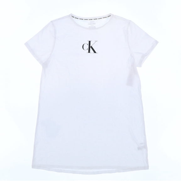 Calvin Klein Women's Swim Cover Up Dress T-Shirt Logo White M New