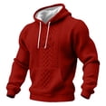 thumbnail image 2 of Dwelliawo St Patricks Day Hoodies for Men Waffle Pullover Shamrock Flag Sweatshirt Shamrock Clover Graphic Hoodie Long Sleeve Regular Fit Outfits Red S, 2 of 4