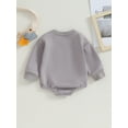 thumbnail image 4 of Bagilaanoe Newborn Baby Boys Oversized Romper Sweatshirt Long Sleeve Bodysuits Letter Print Pullover 3M 6M 12M 18M Infant Casual Tee Tops, 4 of 8