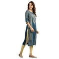 thumbnail image 4 of Round Neck Printed Kurta - Reflecting Pond-XX Large, 4 of 6