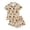 Khaki, variant on JIAYUE Girl Kids Pajamas Casual Halloween Pattern Printed With Notched Collar Short Sleeve Tops And Shorts For Home Wear Cozy For Lightweight And Breathable Comfort Sleepwear,7-8 Years