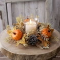 thumbnail image 6 of Tainini Clearance Sale !10in Fall Candle Rings Thanksgiving Day Candle Ring Candle Holder with Maple Leaves Wreath for Fall Home Table Decor Centerpiece, 6 of 6