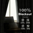 thumbnail image 5 of DriftAway 2 Panels 100% Blackout Windowpane Plaid Linen Curtains Double Layer Drapes for Bedroom 102 Inches Long Farmhouse Thermal Insulated 3.25 Inch Rod Pocket Back Tab for Living Room Gray, 5 of 8