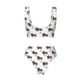 thumbnail image 6 of Rocae Dachshund Dog for Bikini Set for Women Two Piece Sexy High Swimsuits Split Crossover Bikini Medium, 6 of 9