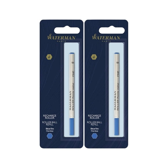 Recarga para Bolígrafo Rollerball Waterman Punta Fina Tinta Azul Paquete de 2