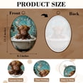 thumbnail image 3 of Canvas Wall Art Charming Highland Cow Bubble Bath Rustic Humorous Quote Vintage Oval Framed Canvas Prints Vintage Wall Hanging Decor for Home Decorations 8.6"x11.4", 3 of 7