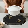 thumbnail image 4 of REGALWOVEN Rustic Oval Placemats Set of 4 Cotton Linen Placemats for Dining Table Decor Washable Kitchen Table Mat Wipe Clean Black 17.7x12.6inch, 4 of 6