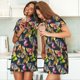 thumbnail image 4 of Fotbe Butterfly Wild Insect Bata de Dormir para Mujer con Estampado, Camisón de Algodón de Manga Corta, Ropa de Dormir Casual, 4 of 6