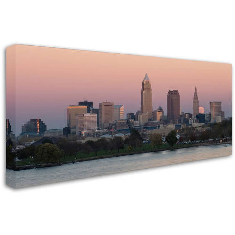 Trademark Fine Art 16 x 32 Landscapes Canvas Art ' Super Moon over Cleveland Nov 2 ' by Kurt Shaffer