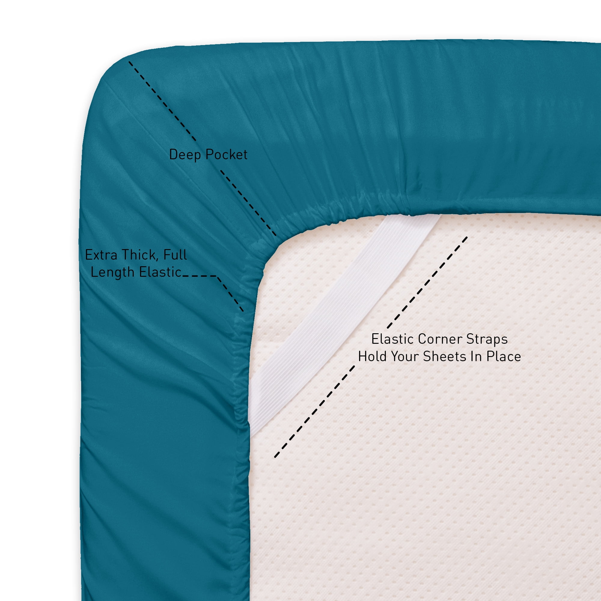 Sweet Home Collection 1800 Series Bed Sheets - Extra Soft Microfiber Deep Pocket Sheet Set - Teal, California King