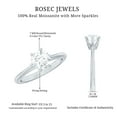 thumbnail image 6 of Rosec Jewels Certified Round Cut Moissanite Solitaire Engagement Ring 1 Carat - 7 mm - D-VS1 Grade, 14K White Gold, US 4.50, 6 of 7