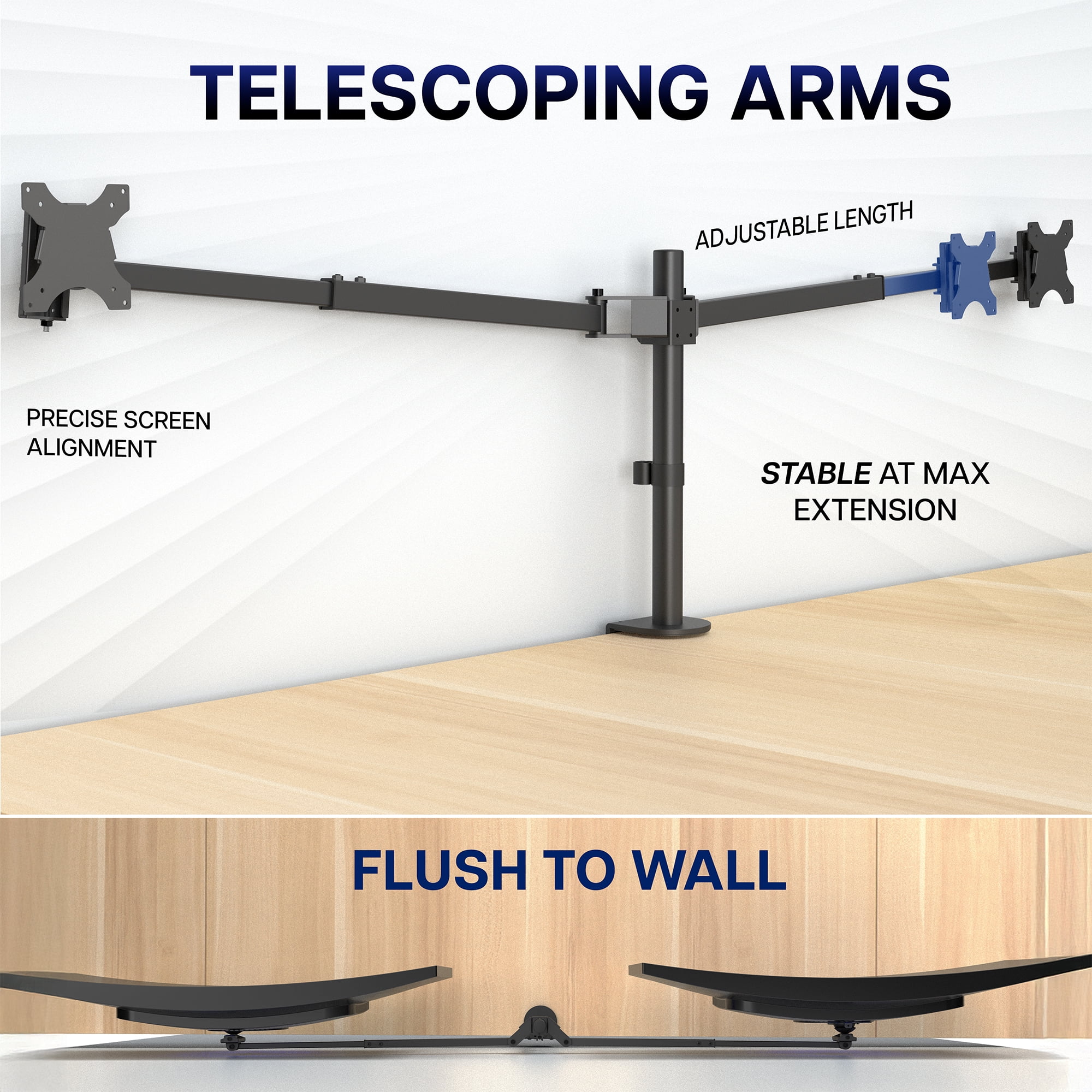 VIVO Telescoping Dual Ultrawide 40" to 45" Monitor Heavy Duty Desk Mount Stand
