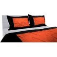thumbnail image 3 of DNG Creations 5 Piece Two Tone Pinch Pleated Duvet Cover With Zipper Closure & Corner Ties 100% Egyptian Cotton ( Solid Black/ Orange - California King ), 3 of 3
