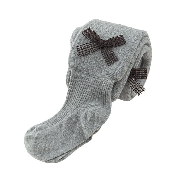 Xudanell Baby Toddler Girls Cotton Cable Knit Tights Pantyhose Bow-knot Leggings Stocking Pants (Grey,12-24 M)